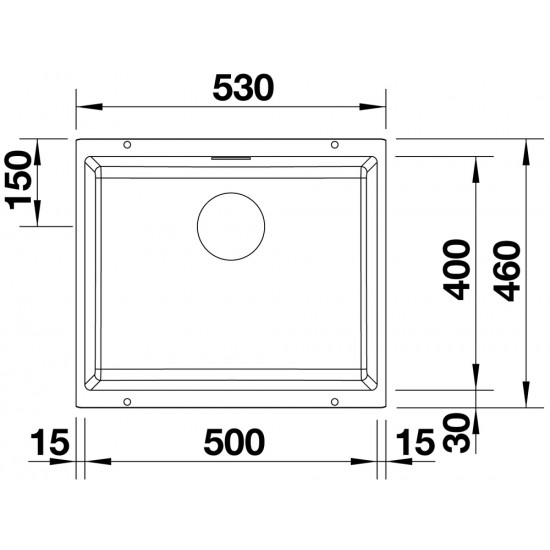 Blanco Subline 500 U Tezgah Altı Damlalıksız Granit Kahve Evye - 523441