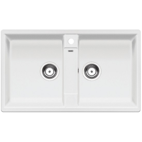 Blanco ZIA 9 Tezgah Üstü 2 Gözlü Damlalıksız Granit Beyaz Evye - 516678