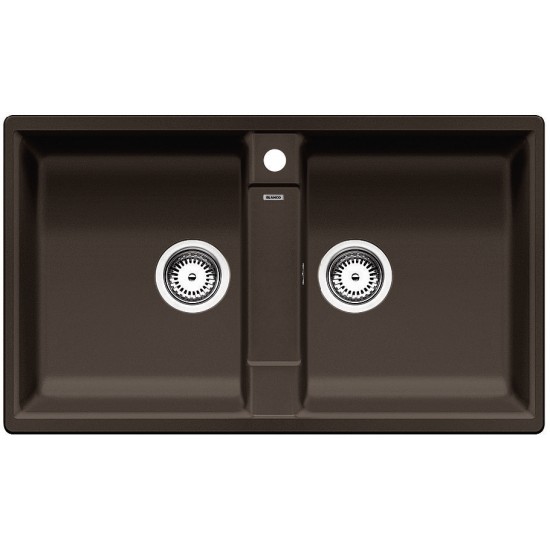 Blanco ZIA 9 Tezgah Üstü 2 Gözlü Damlalıksız Granit Kahve Evye - 516683