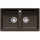 Blanco ZIA 9 Tezgah Üstü 2 Gözlü Damlalıksız Granit Kahve Evye - 516683