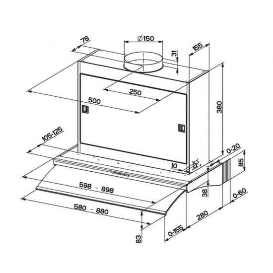 Faber Velvet X 90 Gömme Davlumbaz  - 110.0182.357