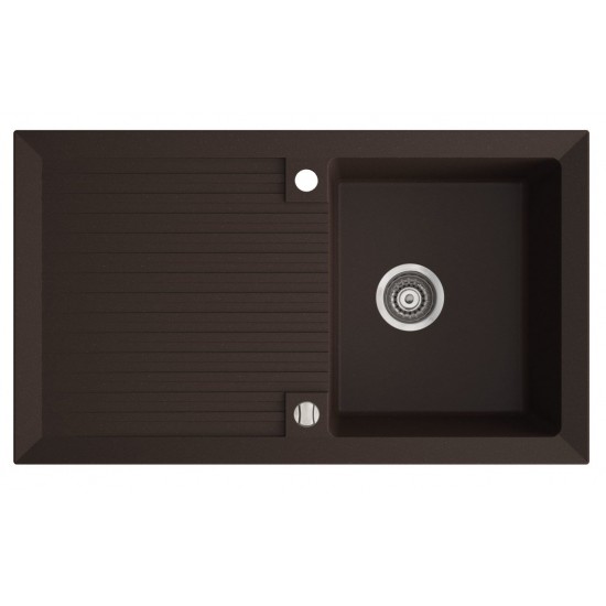 Marmorin Cire 860 Granit Evye 1 Gözlü Damlalıklı Tezgah Üstü Kahverengi