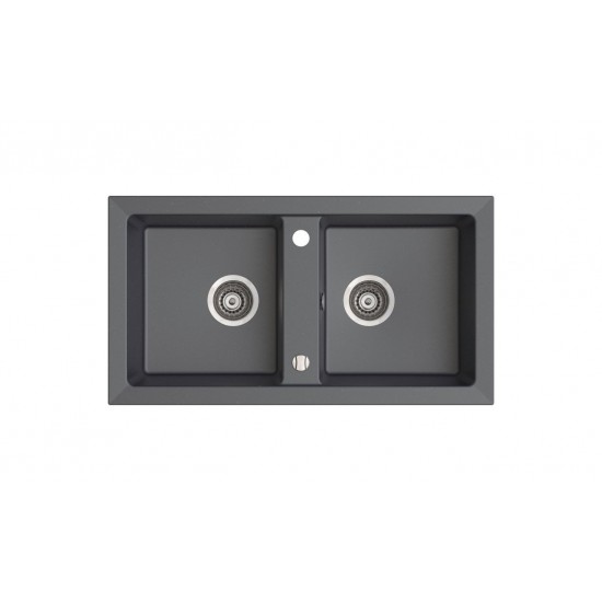 Marmorin Cire 870 Granit Evye 2 Gözlü Damlalıksız Tezgah Üstü Stone Grey