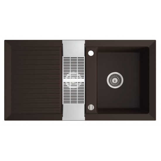 Marmorin Cire 940 Granit Evye 1,5 Gözlü Damlalıklı Tezgah Üstü Kahverengi