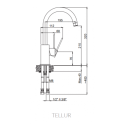 Marmorin M1000 Tellur spiralsiz Batarya/Armatur  Titanyum/Gri  - M1003