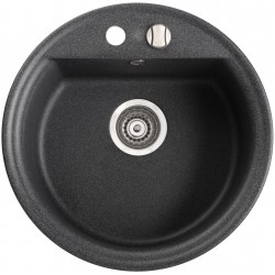 Marmorin Tanat 500 Granit Evye 1 Gözlü Damlalıksız Tezgah Üstü Yuvarlar Siyah