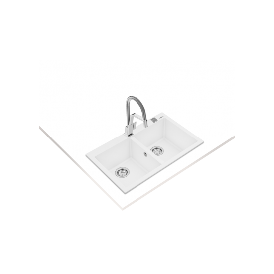 Teka FORSQUARE 790 TG Tezgah Üstü Artic White Granit Evye - 115260018