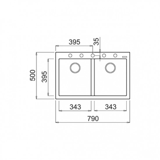 Teka FORSQUARE 790 TG Tezgah Üstü Artic White Granit Evye - 115260018