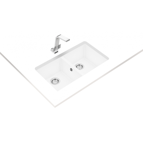 Teka SQUARE 760 TG 2 Gözlü  Tezgahaltı Damlalıksız Granit White / Beyaz Eviye - 115260028 Teka SQUARE 760 TG 2 Gözlü  Tezgahaltı Damlalıksız Granit White / Beyaz Eviye - 115260028