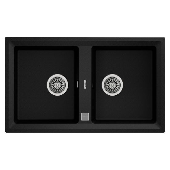 Teka STONE 90 B-TG Çift Hazneli Tegranite Tezgah üstü Granit Metallic Black Eviye - 115260003
