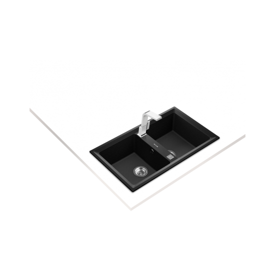Teka STONE 90 B-TG Çift Hazneli Tegranite Tezgah üstü Granit Metallic Black Eviye - 115260003