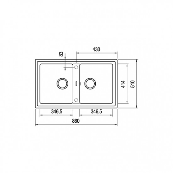 Teka STONE 90 B-TG Çift Hazneli Tegranite Tezgah üstü Granit Metallic Black Eviye - 115260003
