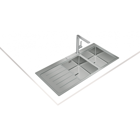 Teka ZENIT RS15 2B 1D AUTO  2 Gözlü Tezgah Üstü Sol Damlalıklı Paslanmaz Çelik Evye - 115160005 Teka ZENIT RS15 2B 1D AUTO  2 Gözlü Tezgah Üstü Sol Damlalıklı Paslanmaz Çelik Evye - 115160005