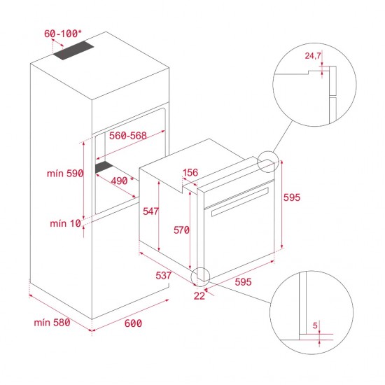 Teka HLB 8400 BK Multifonksiyonel Siyah Ankastre Fırın- 111000005